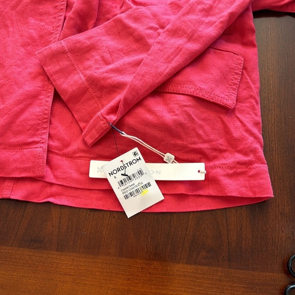 Calson‎  NWT Cherry Red Chateaux Linen Blend Belted Jacket - Picture 12 of 12